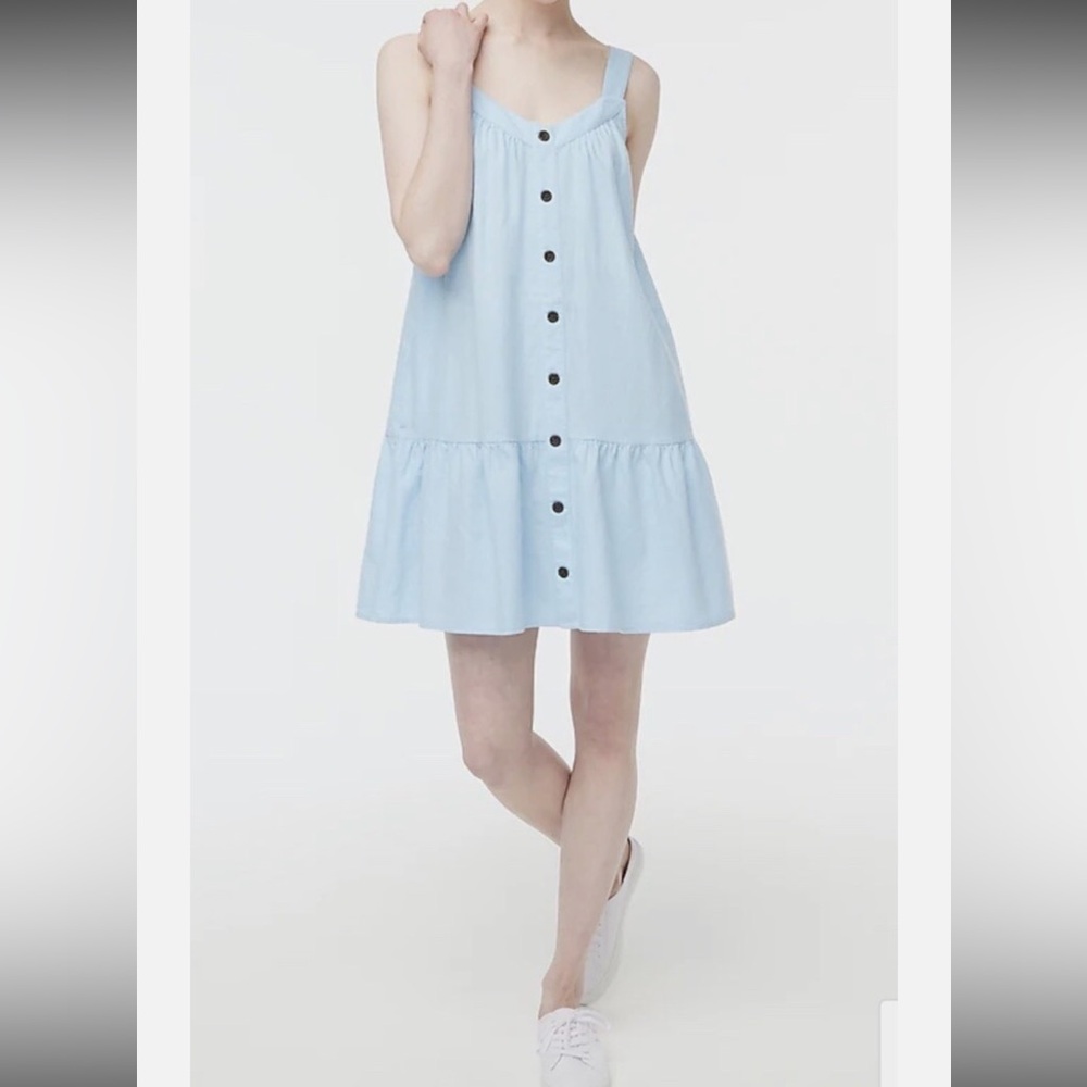 J. Crew Sky Blue Mini Dress with Buttons
